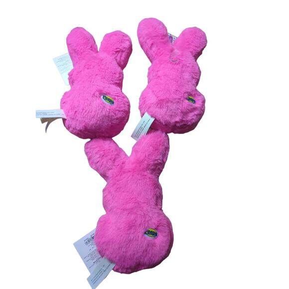 Peeps Pink Lot of 3 Fuzzy Bunny Rabbit 8-Inch Plush by DanDee NEW EASTER Plush - Picture 4 of 5